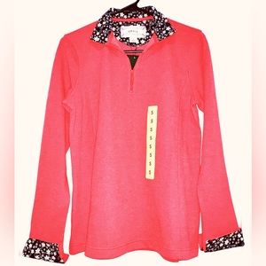 Orvis Coral/Navy Sweater NWT, Small